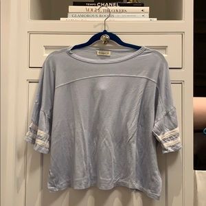 Carolina blue tshirt with striped sleeves